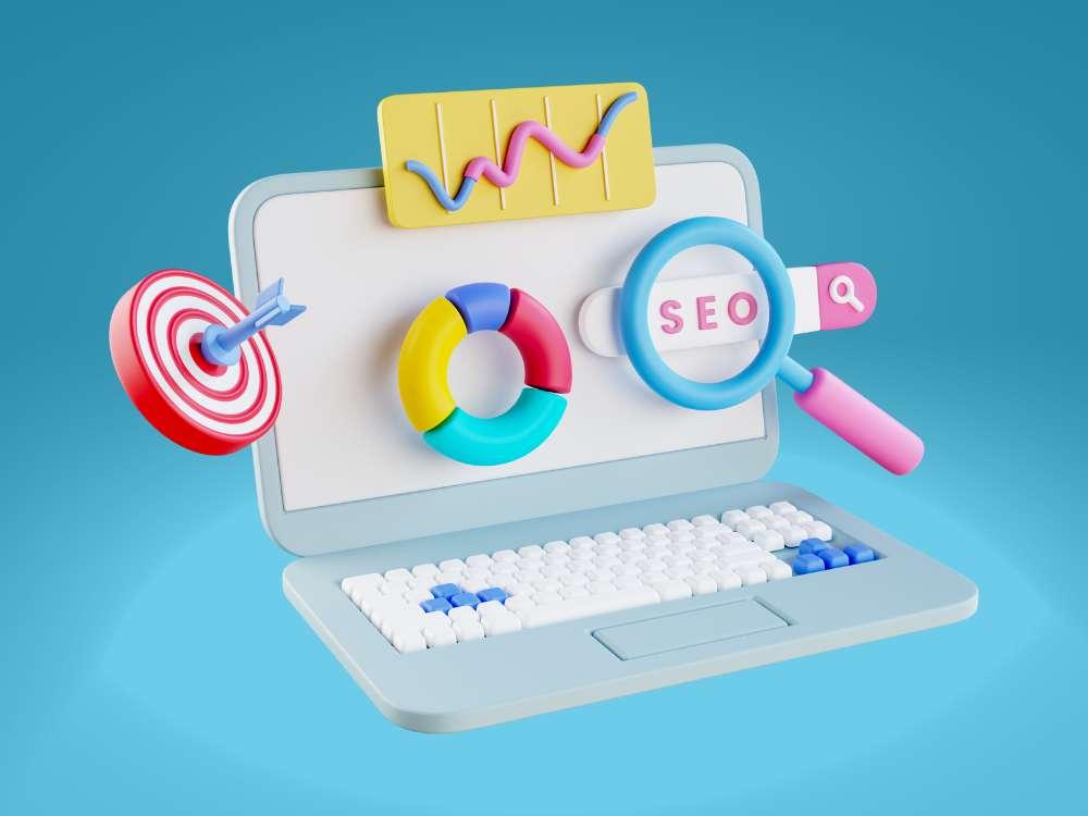 Computer with SEO and Analytics